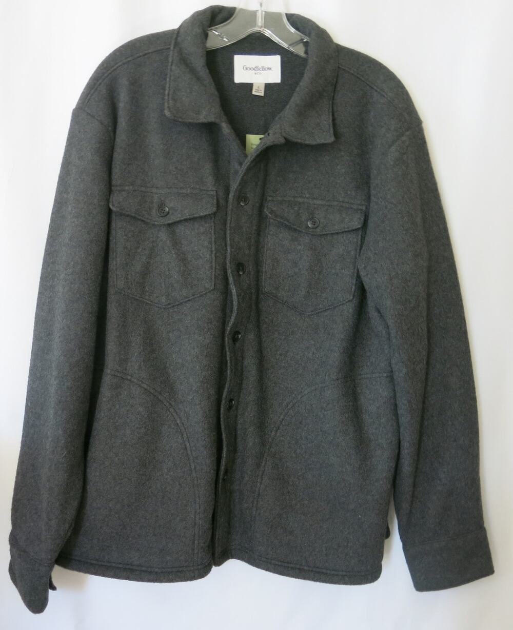 GOODFELLOW *NWT* Shacket Jacket Size L Mens Button Down Shirt Gray Button Casual